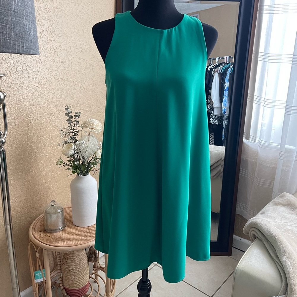 Zara Emerald Green Sleeveless Midi Dress size S - Picture 9 of 11